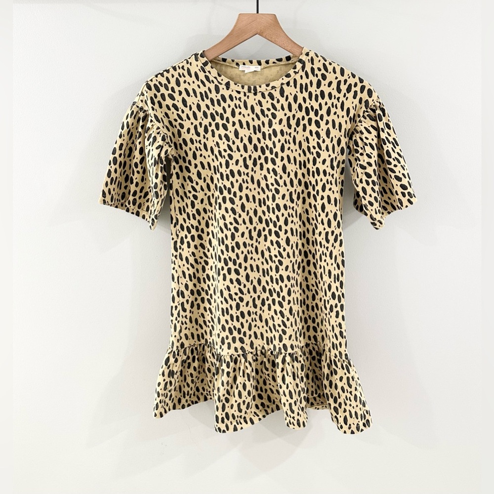 Crewcuts Animal Print Drop Waist Peplum Dress Size 12
